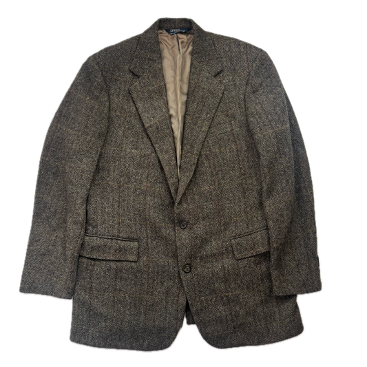 Polo Ralph Lauren Dark Green Herringbone Tweed Blazer Sports Coat Wool - 42R