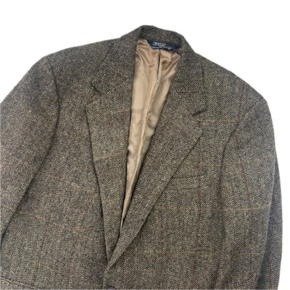 Polo Ralph Lauren Dark Green Herringbone Tweed Blazer Sports Coat Wool - 42R