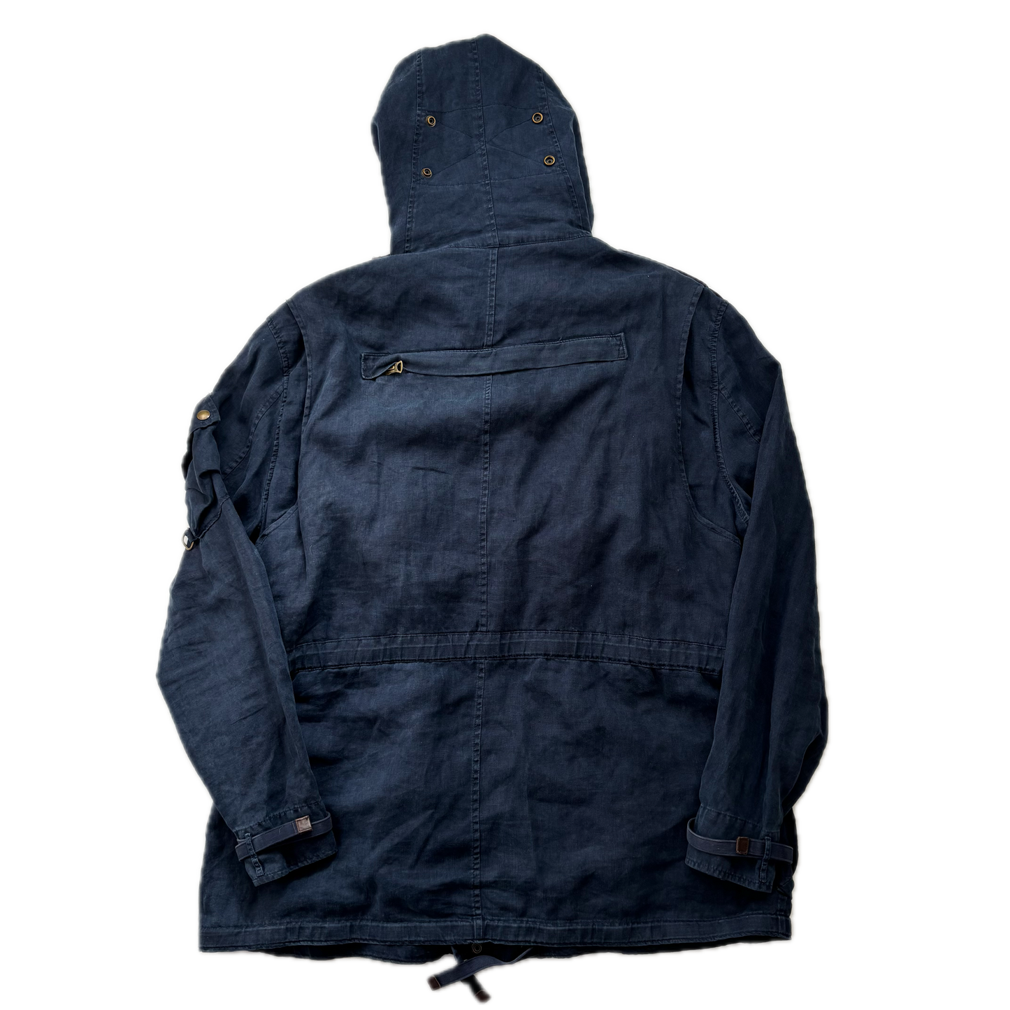 Polo Ralph Lauren Navy Blue Hooded Utility Cargo Jacket (Linen) - XXL