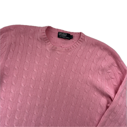 Polo Ralph Lauren Light Pink Cableknit Jumper (Cashmere) - XXL