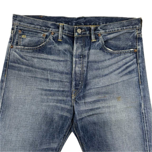 RRL Ralph Lauren Blue Jeans Straight Leg Shuttle Woven Selvedge Denim - 36x34