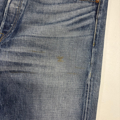 RRL Ralph Lauren Blue Jeans Straight Leg Shuttle Woven Selvedge Denim - 36x34