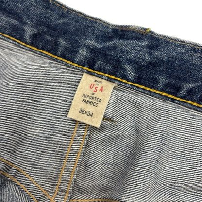 RRL Ralph Lauren Blue Jeans Straight Leg Shuttle Woven Selvedge Denim - 36x34