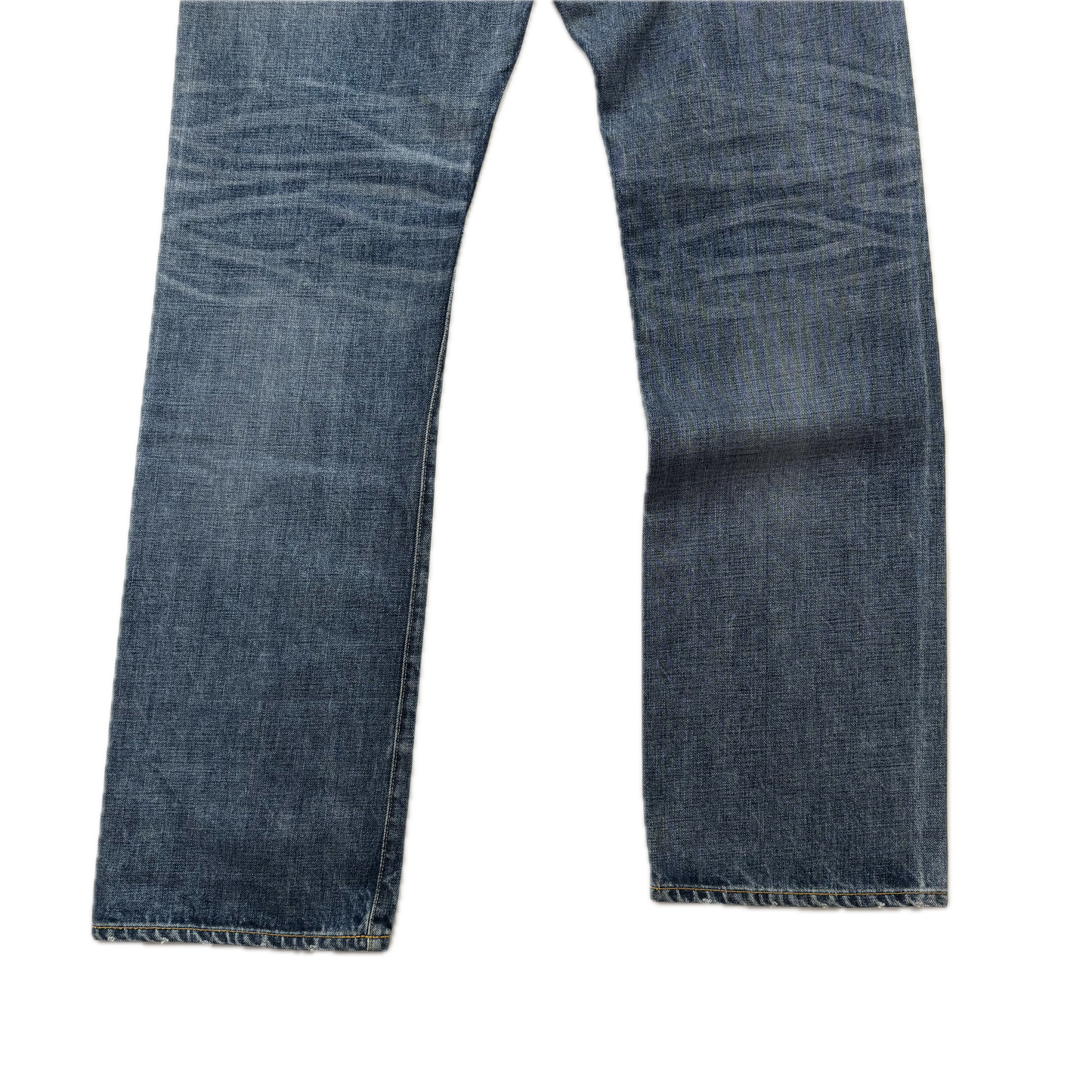 RRL Ralph Lauren Blue Jeans Straight Leg Shuttle Woven Selvedge Denim - 36x34