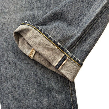 RRL Ralph Lauren Blue Jeans Straight Leg Shuttle Woven Selvedge Denim - 36x34