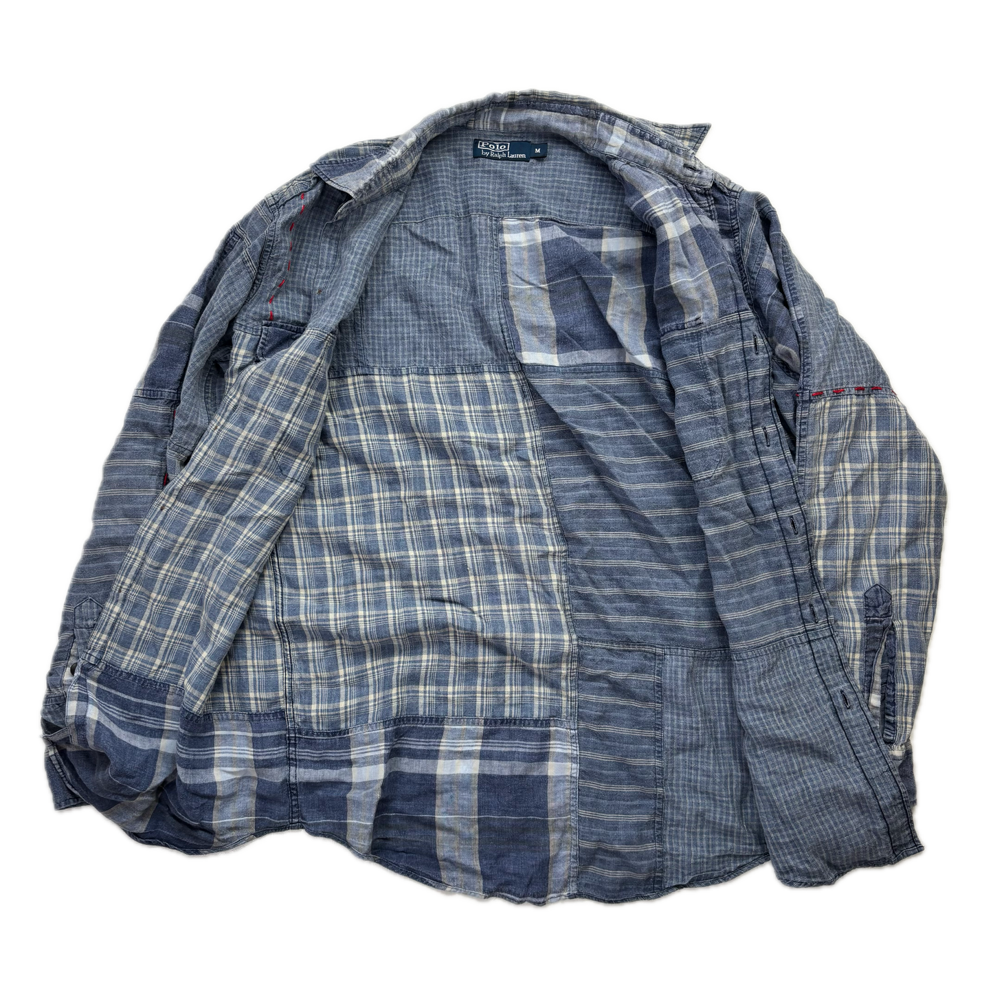 Polo Ralph Lauren Indigo Plaid Patchwork Shirt (Linen) - M