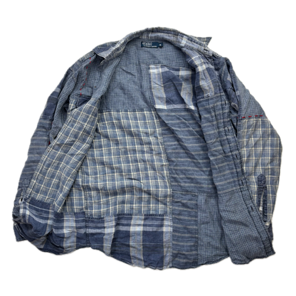 Polo Ralph Lauren Indigo Plaid Patchwork Shirt (Linen) - M