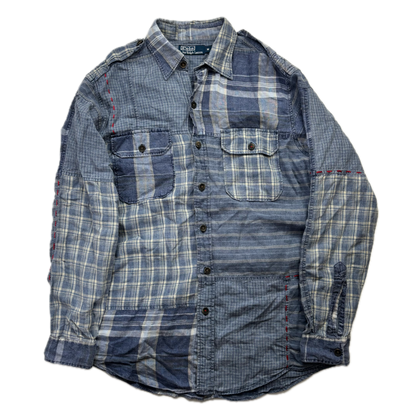 Polo Ralph Lauren Indigo Plaid Patchwork Shirt (Linen) - M