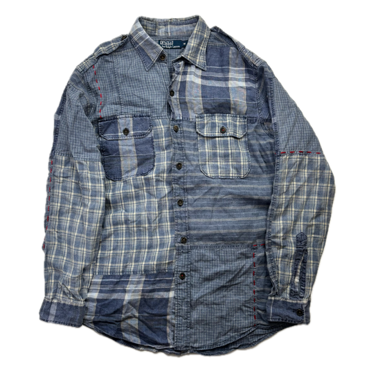 Polo Ralph Lauren Indigo Plaid Patchwork Shirt (Linen) - M