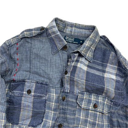 Polo Ralph Lauren Indigo Plaid Patchwork Shirt (Linen) - M
