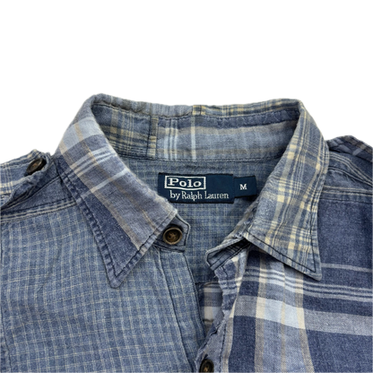 Polo Ralph Lauren Indigo Plaid Patchwork Shirt (Linen) - M
