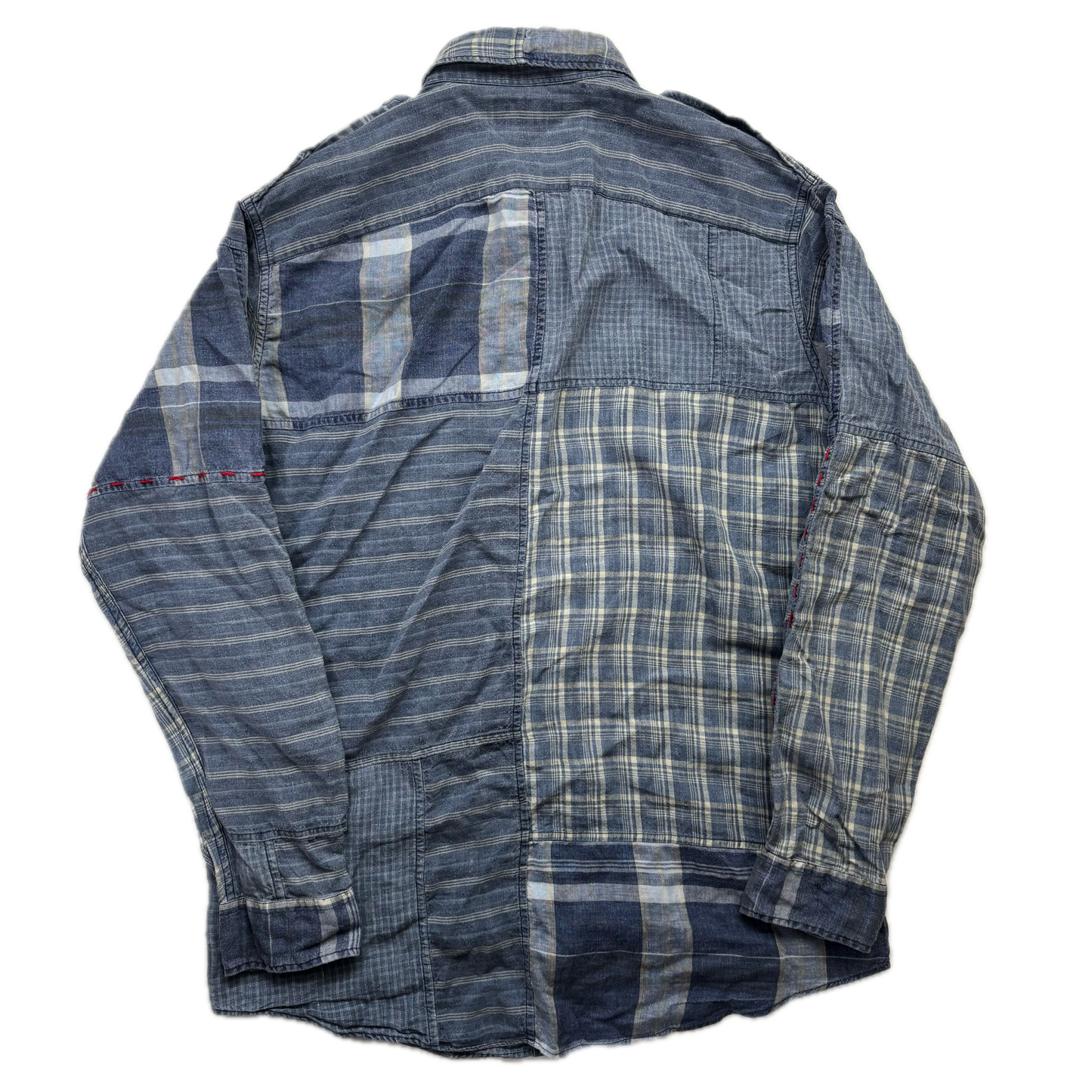 Polo Ralph Lauren Indigo Plaid Patchwork Shirt (Linen) - M