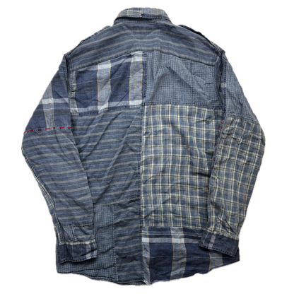 Polo Ralph Lauren Indigo Plaid Patchwork Shirt (Linen) - M