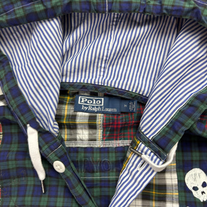 Polo Ralph Lauren Patchwork Plaid Hooded Varsity Shirt - M