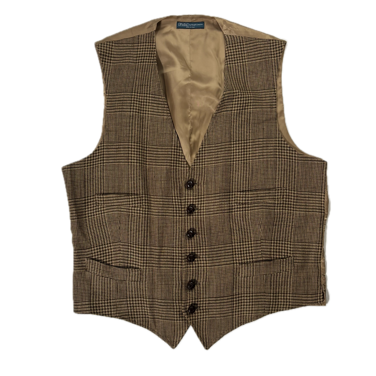 Polo Ralph Lauren Brown Glen Plaid Waistcoat (Linen) - XXL
