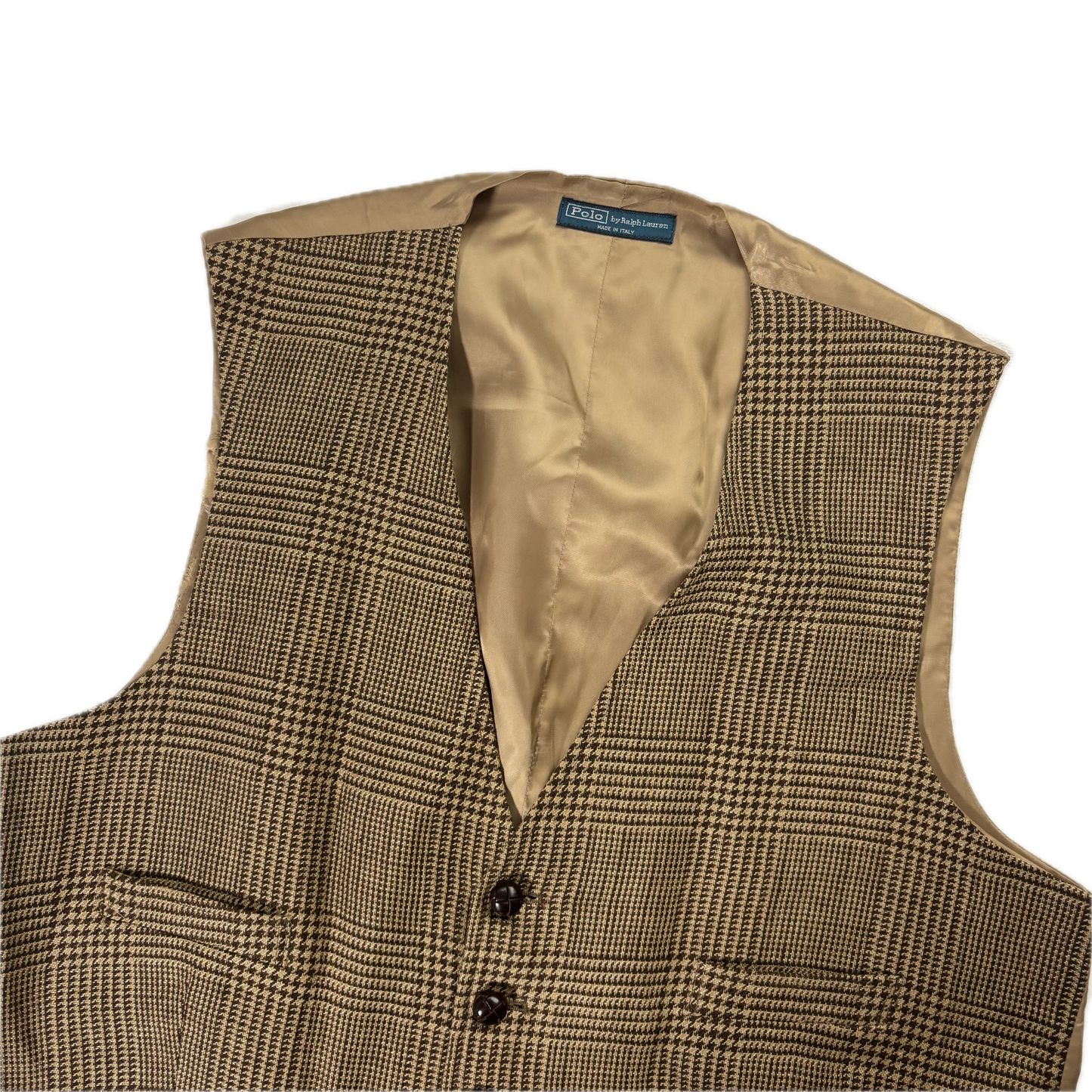 Polo Ralph Lauren Brown Glen Plaid Waistcoat (Linen) - XXL