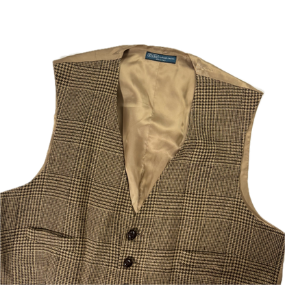 Polo Ralph Lauren Brown Glen Plaid Waistcoat (Linen) - XXL