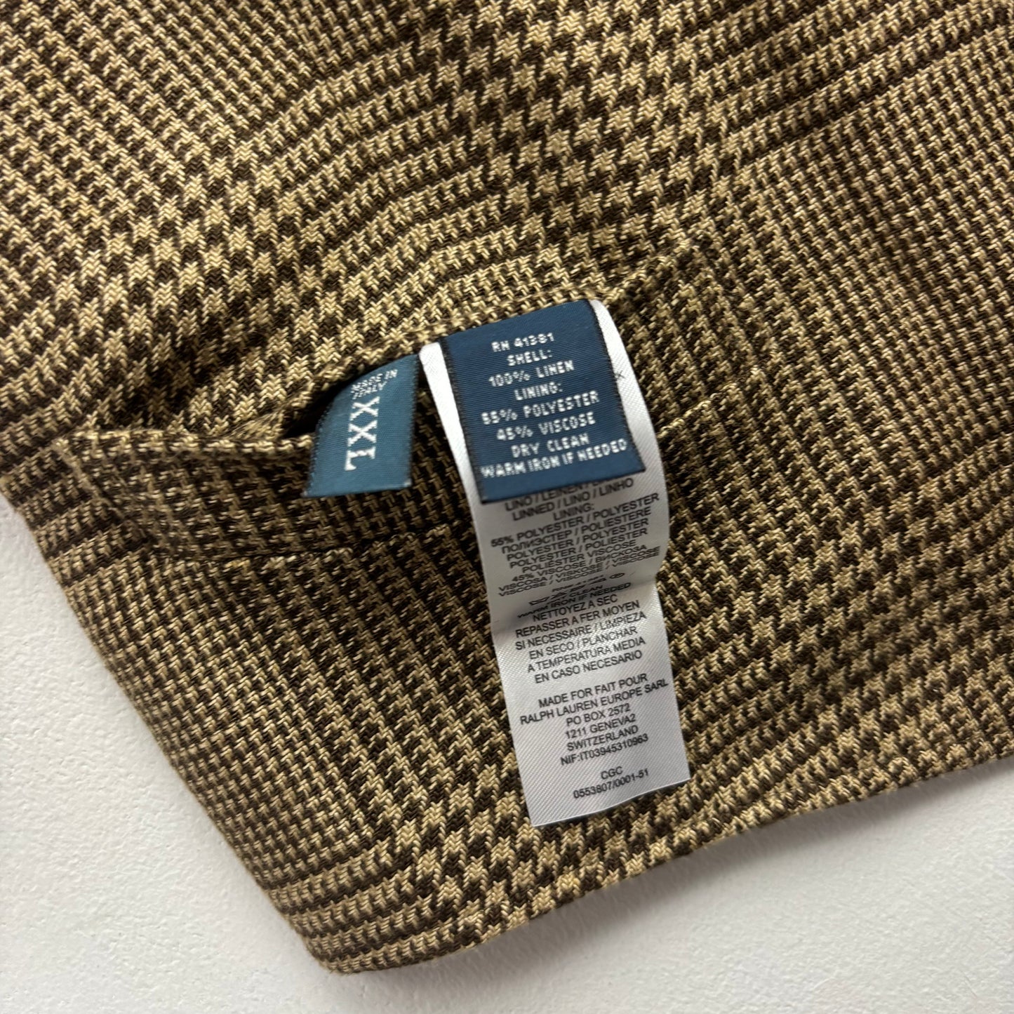 Polo Ralph Lauren Brown Glen Plaid Waistcoat (Linen) - XXL