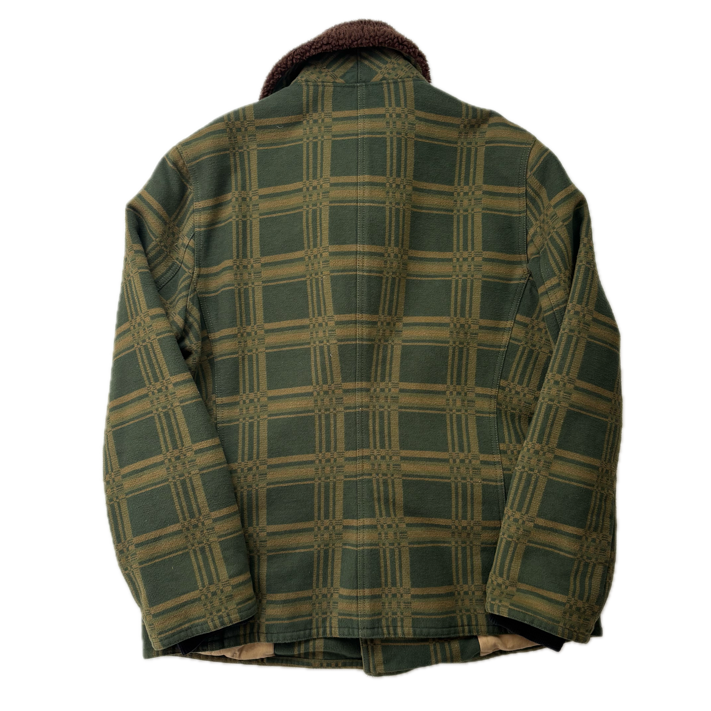 Ralph Lauren Denim Supply Green Jacquard Pattern Sherpa Collar Jacket - L