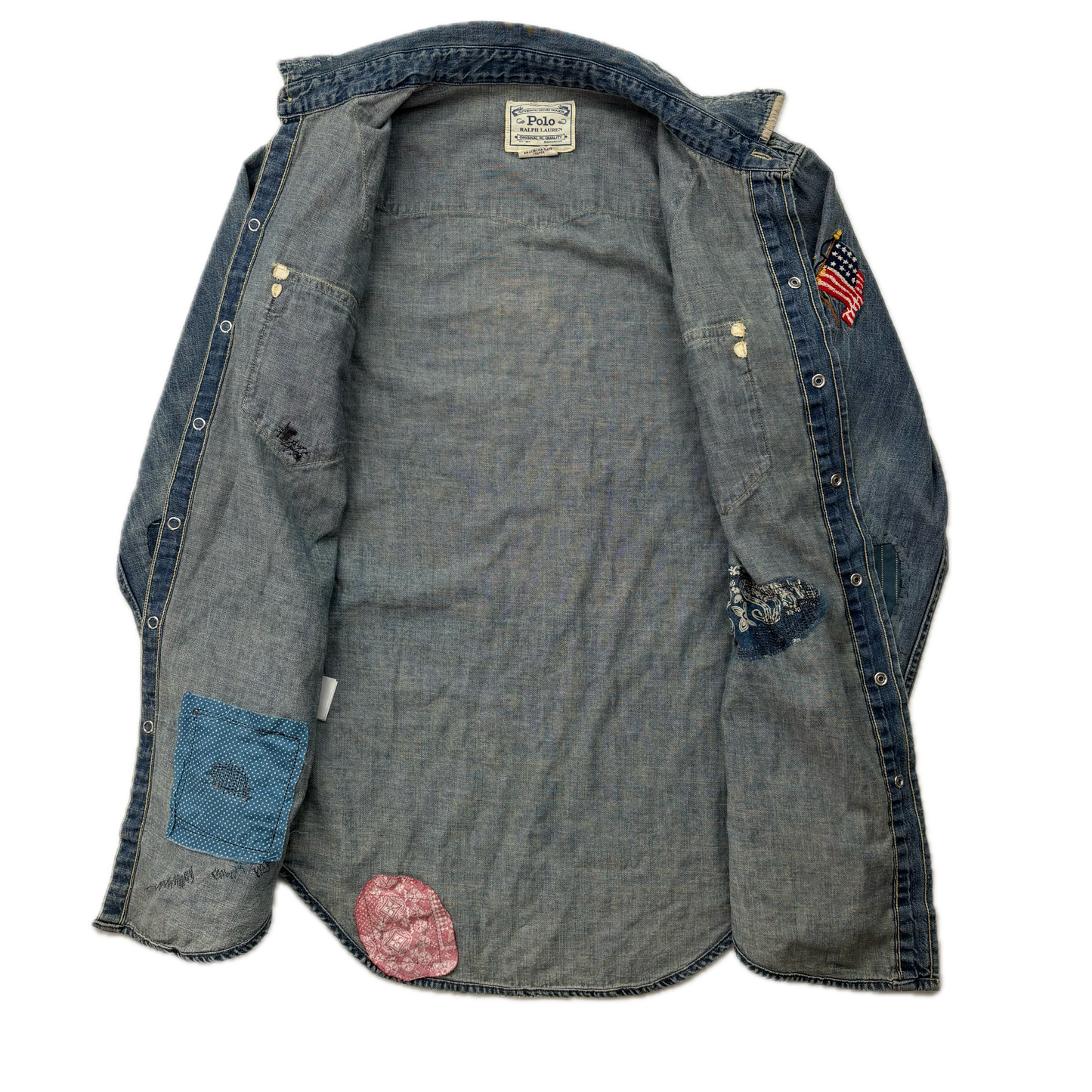 Polo Ralph Lauren Cowboy Painted Distressed Denim Shirt - S