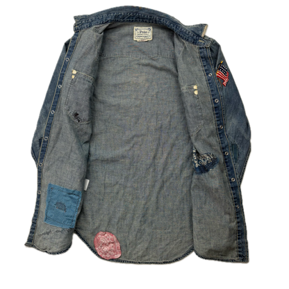 Polo Ralph Lauren Cowboy Painted Distressed Denim Shirt - S