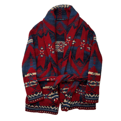 Ralph Lauren Sport Aztec Cardigan Southwestern Belted - M