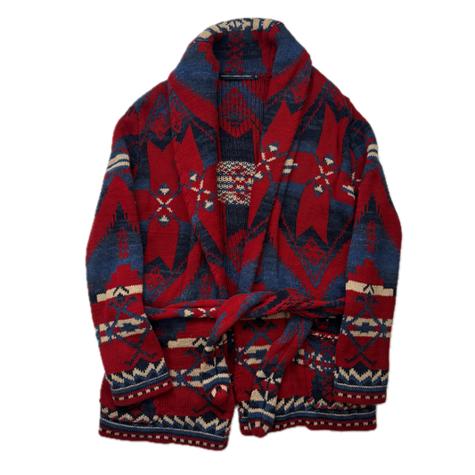 Ralph Lauren Sport Aztec Cardigan Southwestern Belted - M
