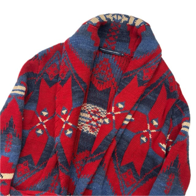 Ralph Lauren Sport Aztec Cardigan Southwestern Belted - M