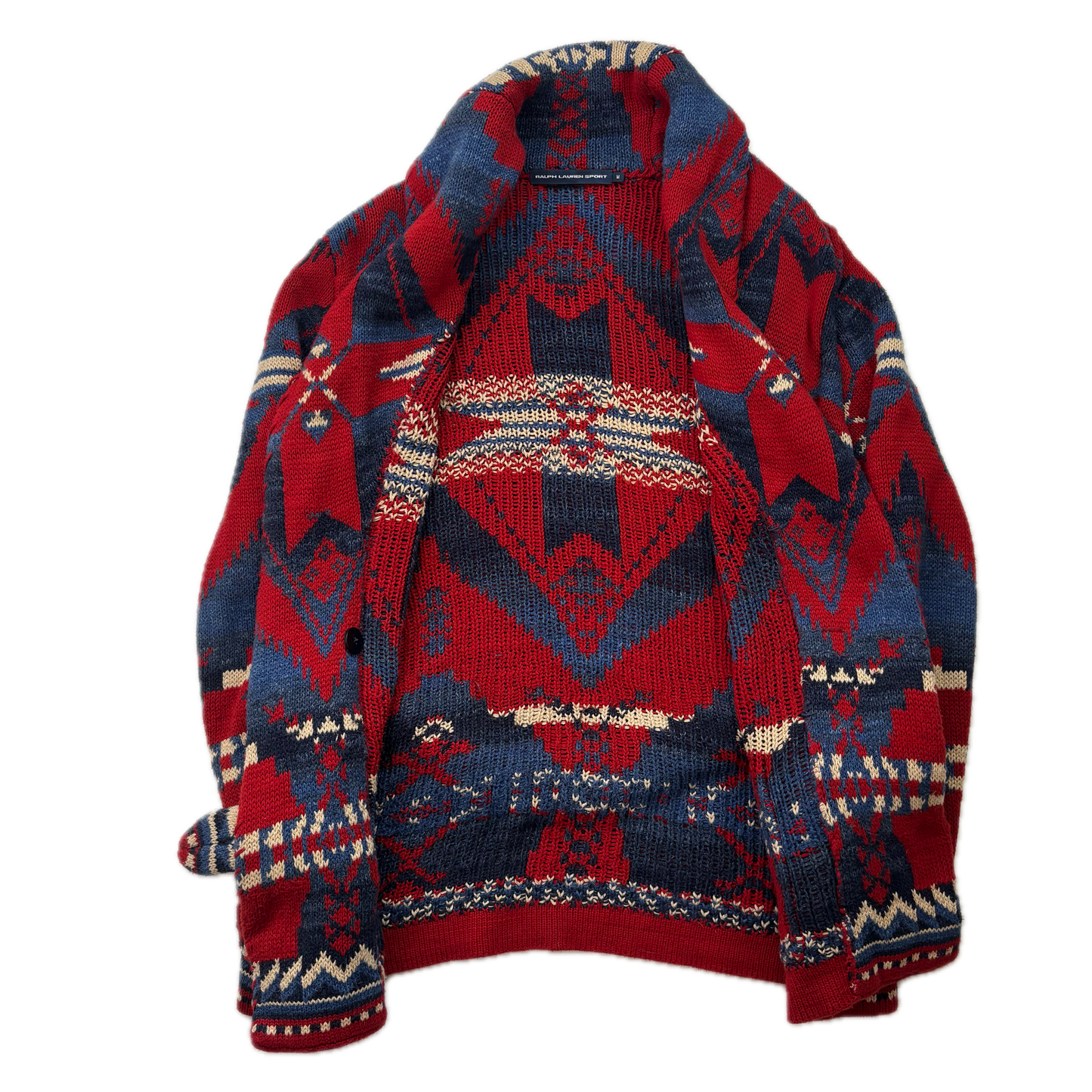 Ralph Lauren Sport Aztec Cardigan Southwestern Belted - M