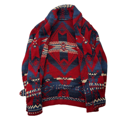 Ralph Lauren Sport Aztec Cardigan Southwestern Belted - M