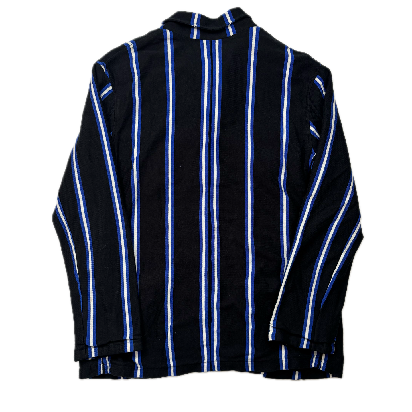 Polo Ralph Lauren Black Blue White Striped Crest Rowing Sports Jacket Blazer - L
