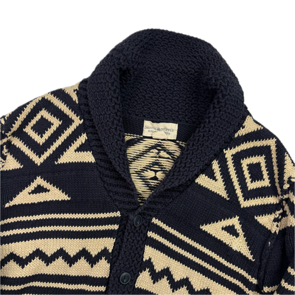 Denim & Supply Navy Beige Aztec Cardigan - L