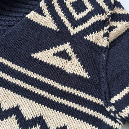 Denim & Supply Navy Beige Aztec Cardigan - L