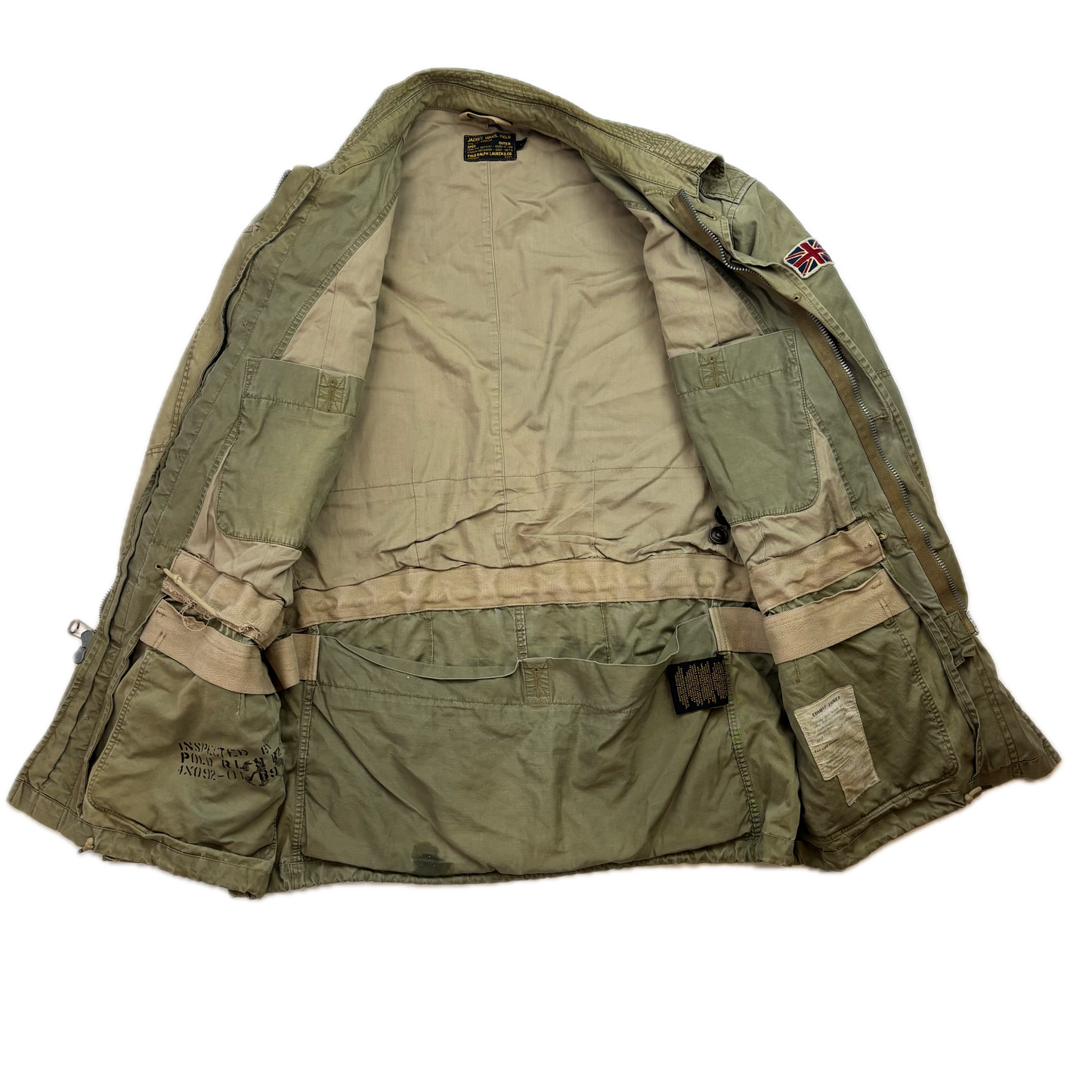 Polo Ralph Lauren Green Military Parka Union Jack - L