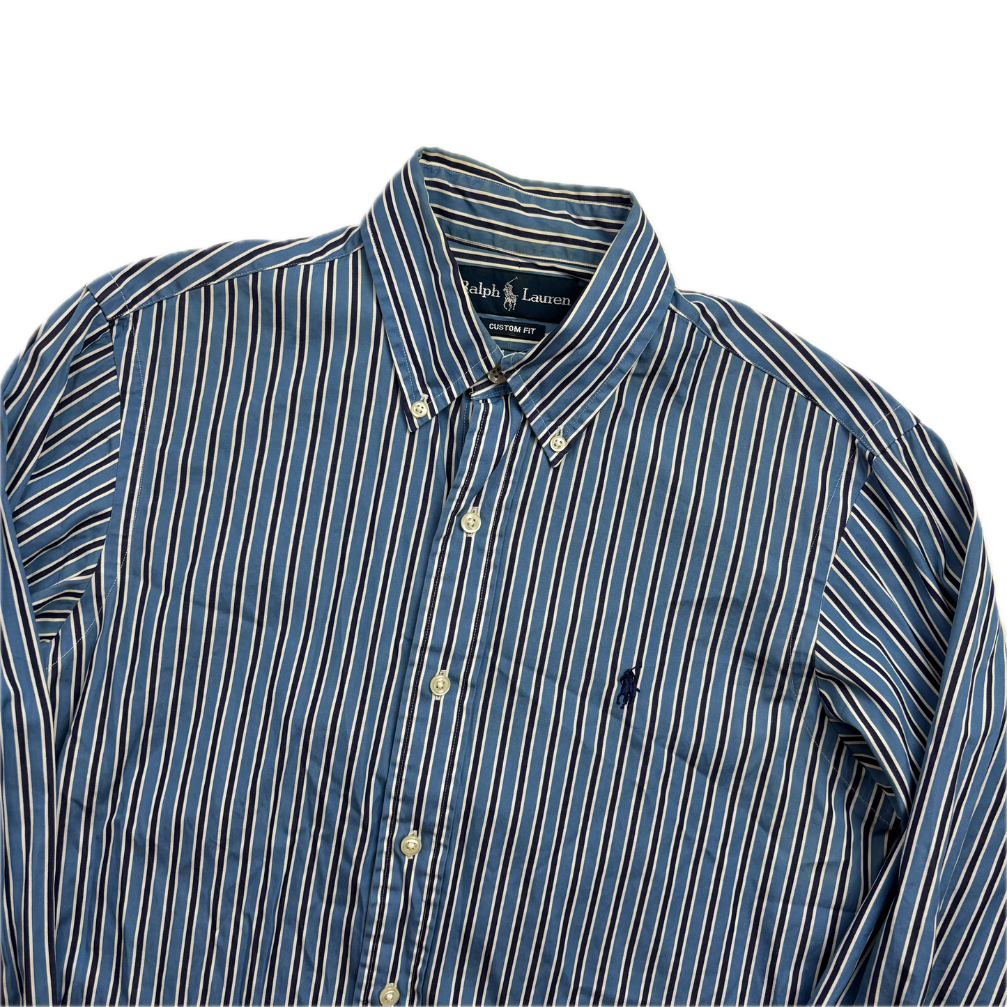 Polo Ralph Lauren Blue Striped Shirt - 14 1/2 S