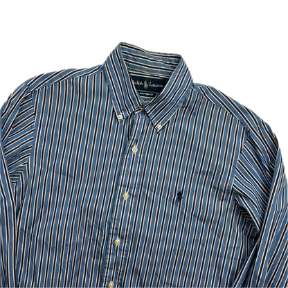 Polo Ralph Lauren Blue Striped Shirt - 14 1/2 S