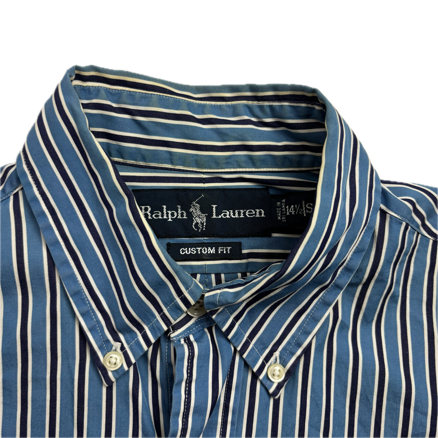 Polo Ralph Lauren Blue Striped Shirt - 14 1/2 S