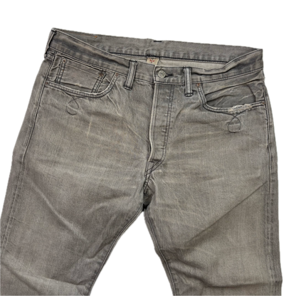 RRL Ralph Lauren Grey Jeans Slim Boot Cut Japanese Woven Selvage Denim - 34x31
