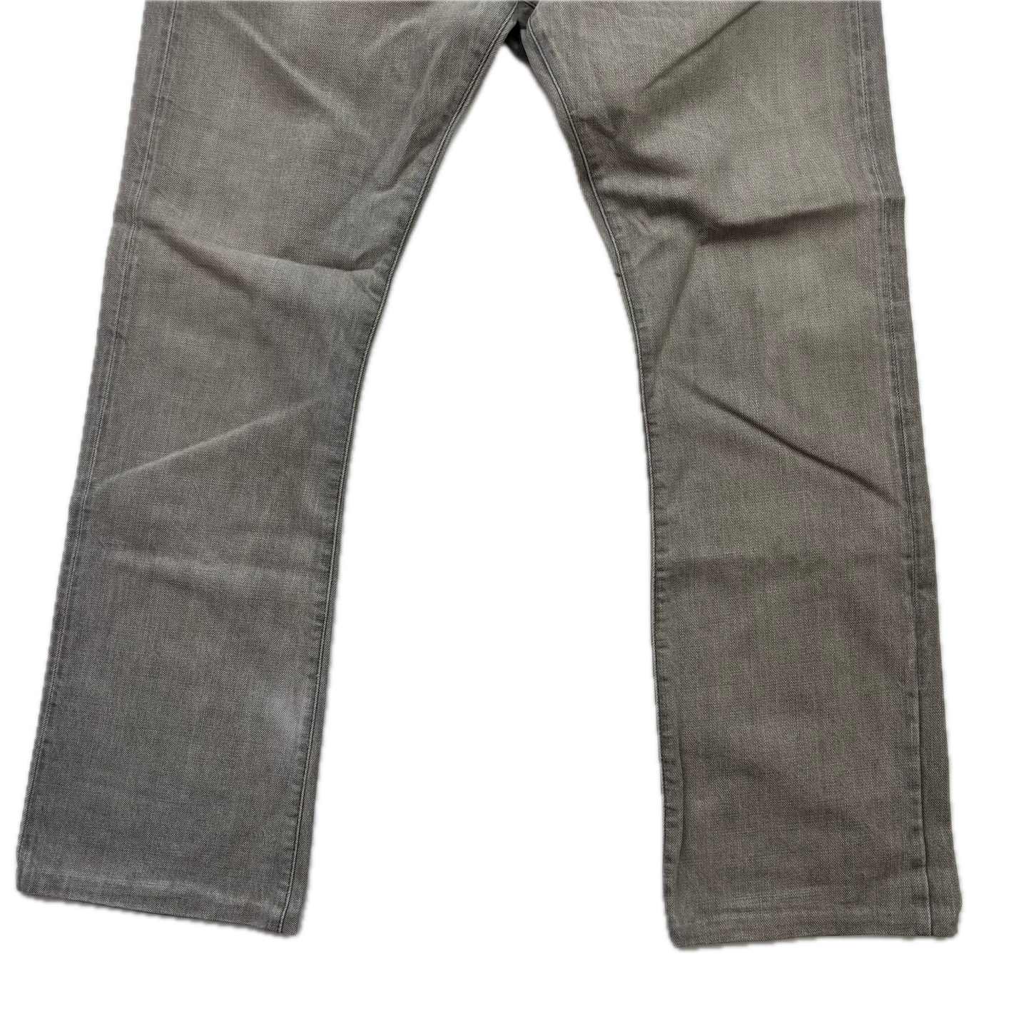 RRL Ralph Lauren Grey Jeans Slim Boot Cut Japanese Woven Selvage Denim - 34x31