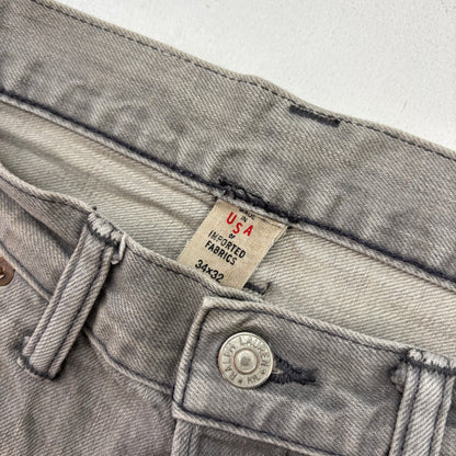 RRL Ralph Lauren Grey Jeans Slim Boot Cut Japanese Woven Selvage Denim - 34x31