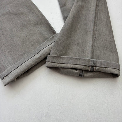 RRL Ralph Lauren Grey Jeans Slim Boot Cut Japanese Woven Selvage Denim - 34x31