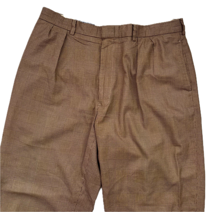 Polo Ralph Lauren Brown Glen Plaid Dress Pants Preppy (Cotton) - 36/30