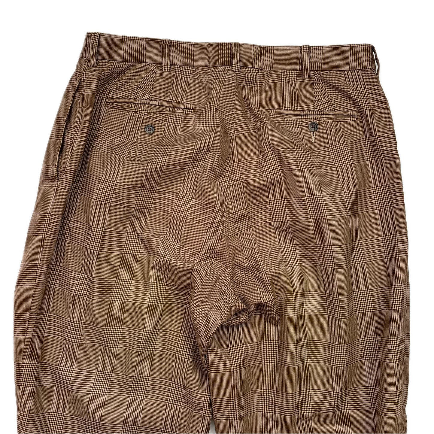 Polo Ralph Lauren Brown Glen Plaid Dress Pants Preppy (Cotton) - 36/30