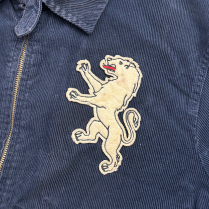 Navy Corduroy Varsity Bronx Lions Letterman Jacket - L