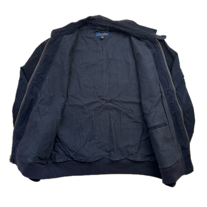 Navy Corduroy Varsity Bronx Lions Letterman Jacket - L