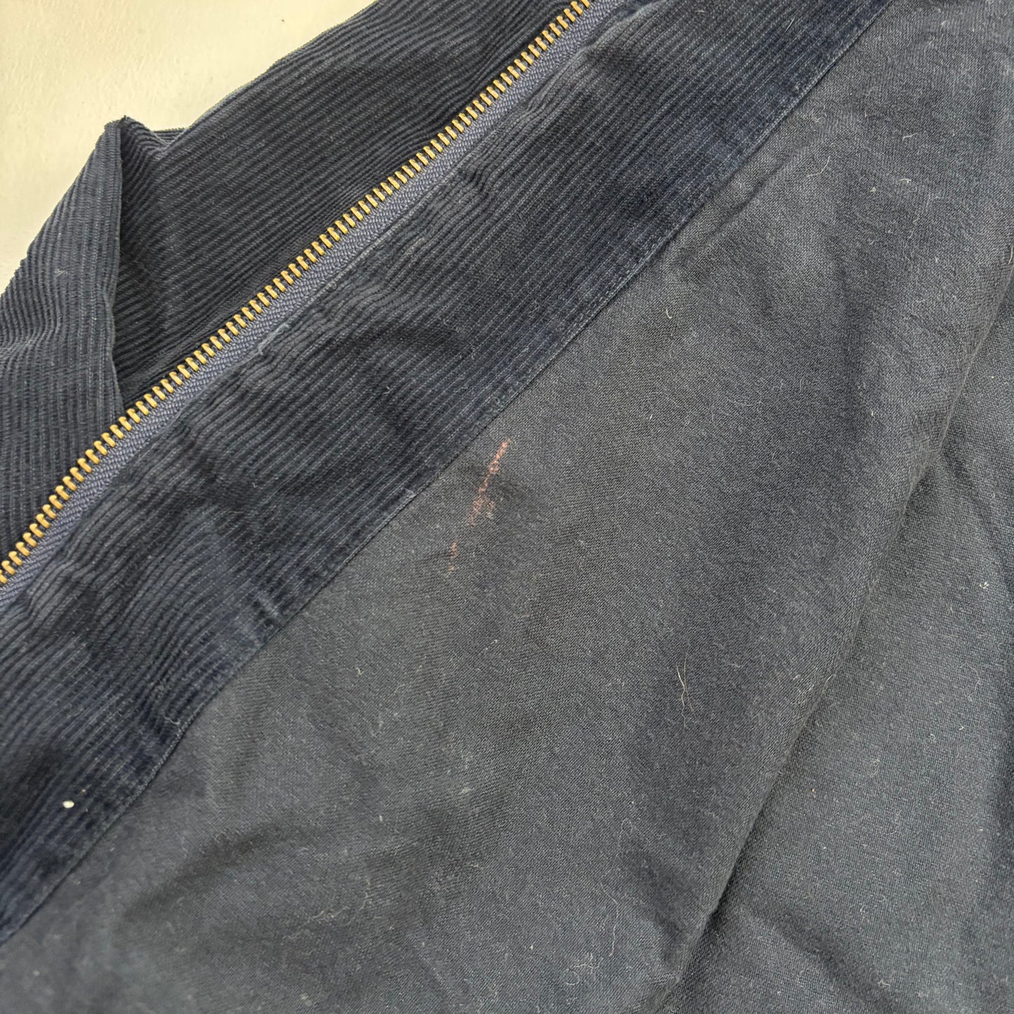 Navy Corduroy Varsity Bronx Lions Letterman Jacket - L