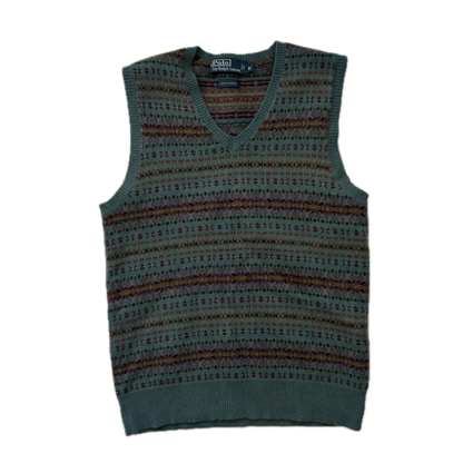Polo Ralph Lauren Green Fairisle Vest (Cashmere) - M