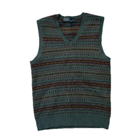 Polo Ralph Lauren Green Fairisle Vest (Cashmere) - M