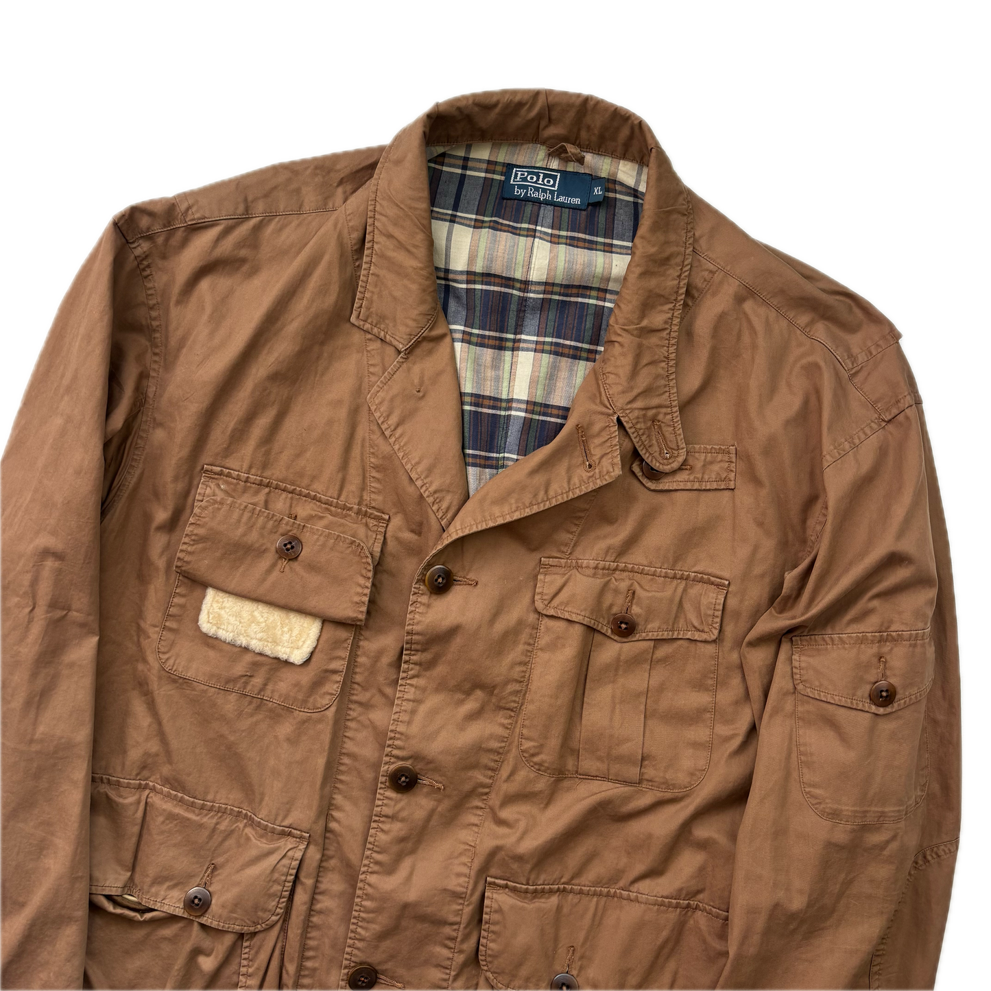 Polo Ralph Lauren Brown Wading Utility Fishing Cargo Jacket - XL