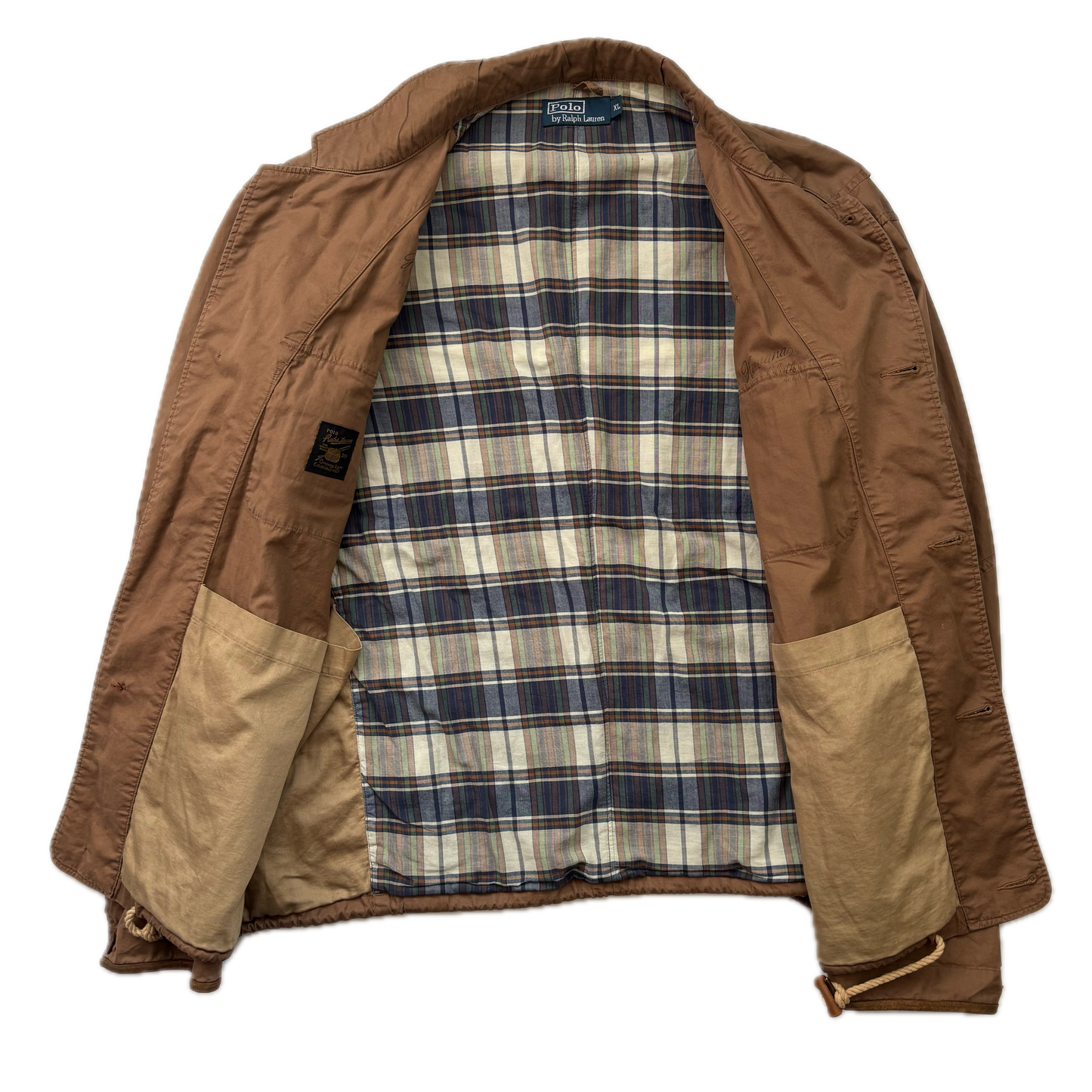 Polo Ralph Lauren Brown Wading Utility Fishing Cargo Jacket - XL